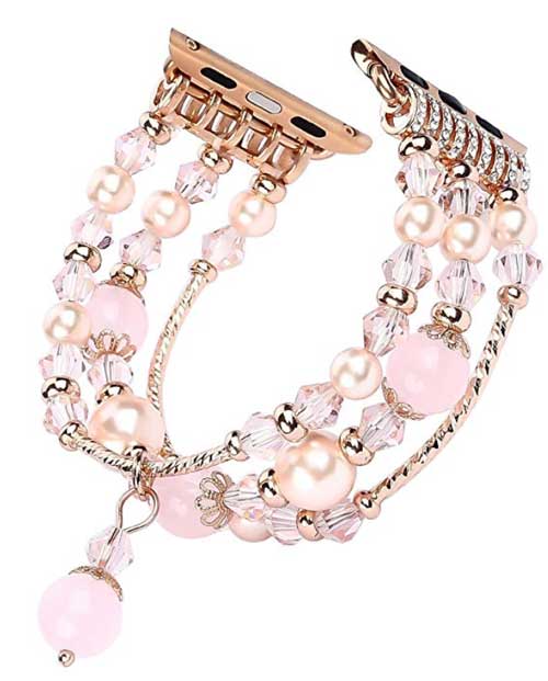 Faux Pearl Beads Apple pulksteņa siksna