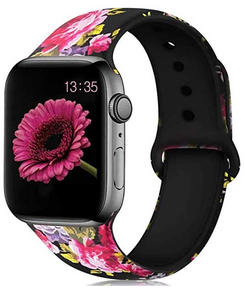 Ziedu Apple pulksteņa siksna