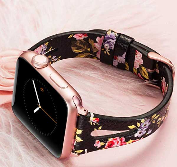 Wearlizer sieviešu ziedu Apple Watch Band