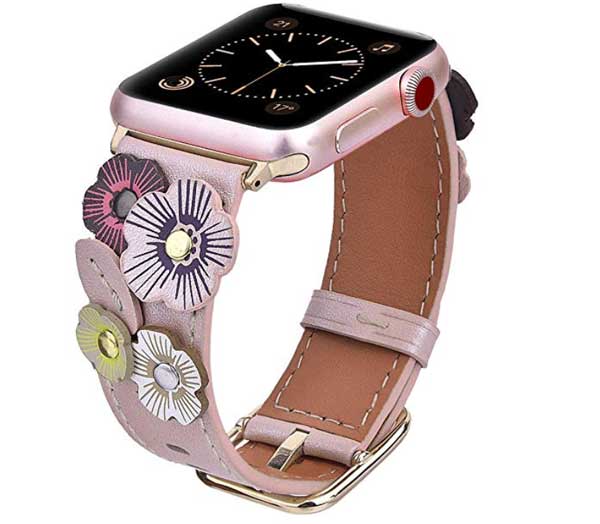 V-Moro ziedu ādas lentes Apple Watch