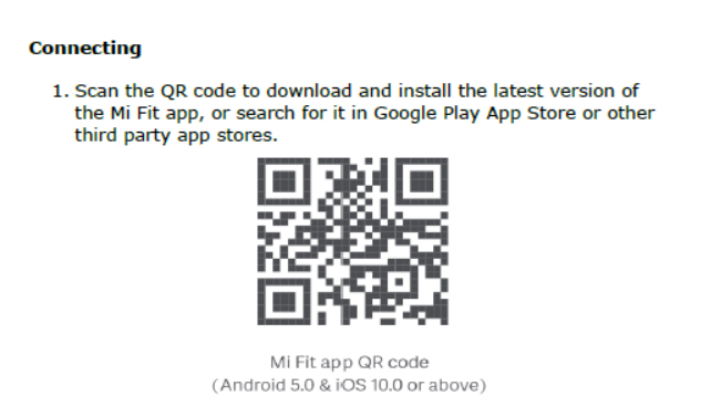 QR-kods lietotnei Mi-Fit