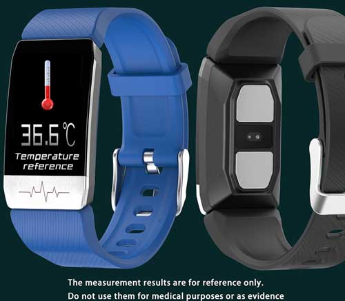 Bakeey T1 Smartband - aprīkots ar termometru un EKG sensoru