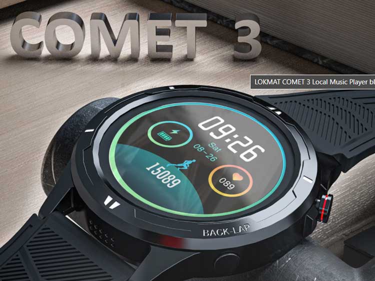 LOKMAT Comet 3 viedpulkstenis - funkciju apskats, ar Bluetooth zvanu, mūzikas atskaņotāju