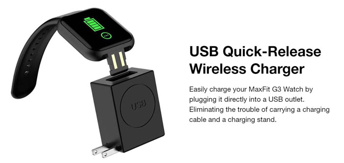 Uzlāde MaxFit-G3-Smartwatch-USB