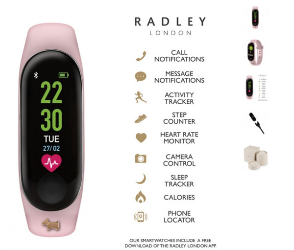 Radley London Fitness Tracker - viegls, moderns valkājams