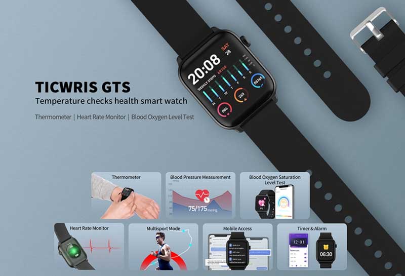 ticwris gts viedpulksteņa termometrs