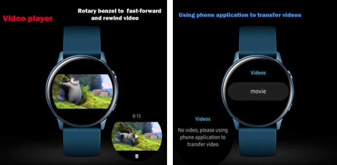 Video Player Pro priekš Galaxy Watch Active 2