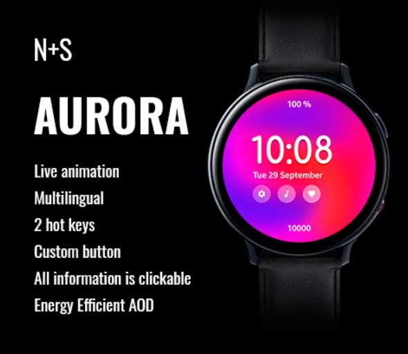 animēta pulksteņa seja priekš Galaxy Watch