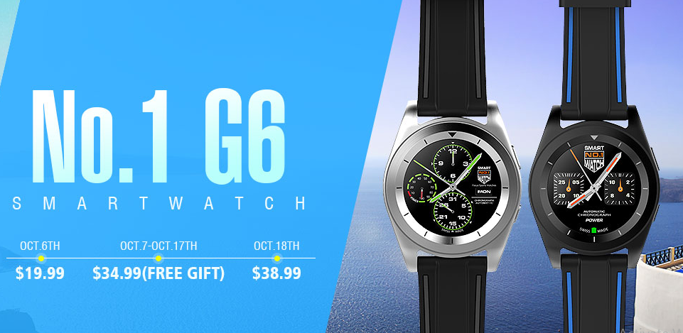 [Deal] NO.1 G6 viedpulkstenis - tikai $ 19 Geekbuying!