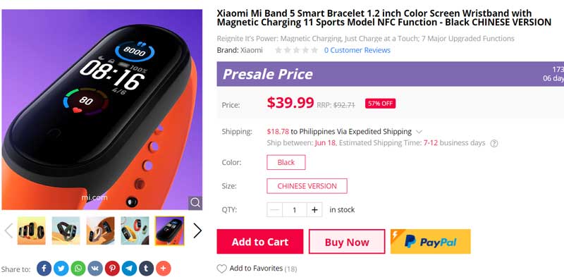 [PRESALE] Xiaomi Mi Band 5 Smartband