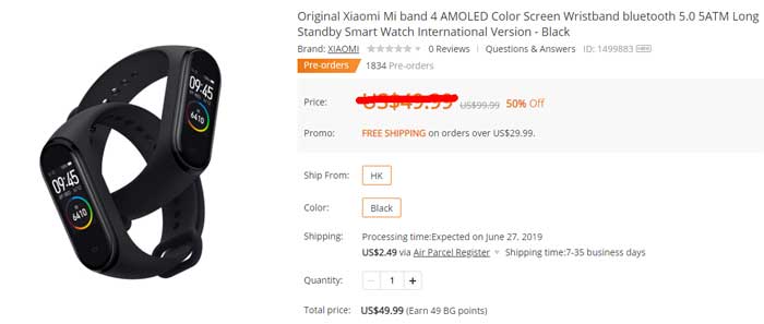 Xiaomi Mi Band 4 kupona kods